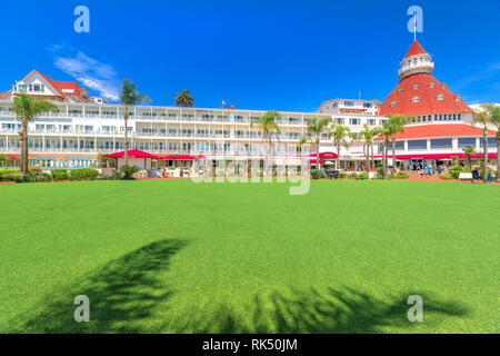 San Diego, Kalifornien, Vereinigte Staaten - 1 August 2018: Coronado Hotel wurde im Jahre 1888 erbaut und historischen viktorianischen Beach Resort in Coronado zum Film: Einige Stockfoto