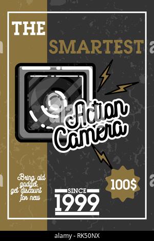 Farbe vintage elektronische Gadgets Banner. Vector Illustration, EPS 10. Stock Vektor