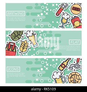 Horizontale Banner über der Brauerei. Vector Illustration, EPS 10. Stock Vektor