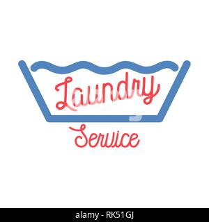 Farbe vintage Wäscheservice Emblem, Etiketten, Abzeichen und gestalterische Elemente. Vector Illustration, EPS 10. Stock Vektor