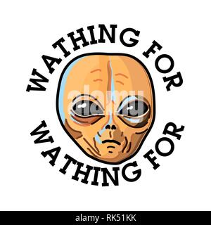 Farbe vintage UFO-Emblem, Etiketten, Abzeichen und gestalterische Elemente. Vector Illustration, EPS 10. Stock Vektor