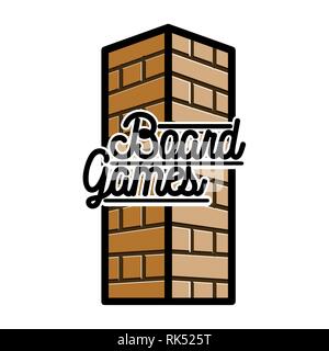 Farbe vintage Gesellschaftsspiele Emblem. Gamer Symbole. Gesellschaftsspiele Spieler Zeichen. Casino spielen Karte. Designelemente. Vektor Stock Vektor