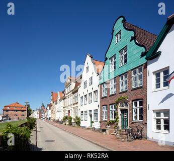 Historische Stadt Häuser am Hafen, Altstadt, Glückstadt, Schleswig-Holstein, Deutschland, Europa Stockfoto