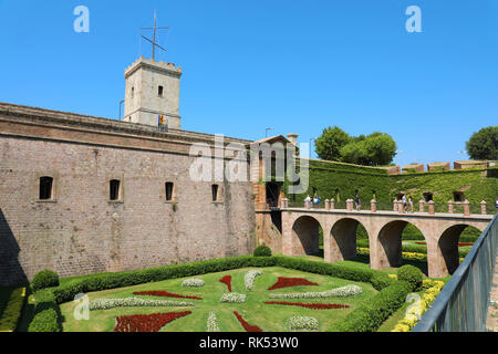 Schloss von Montjuïc in Barcelona, Katalonien, Spanien Stockfoto