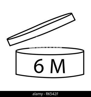 Vector Illustration Kosmetik symbol Design. Gültigkeitsdauer nach dem Öffnen auf das Symbol. Ablaufdatum nach Produkt öffnen Symbole. 6 M Stock Vektor