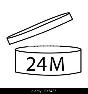 Vector Illustration Kosmetik symbol Design. Gültigkeitsdauer nach dem Öffnen auf das Symbol. Ablaufdatum nach Produkt öffnen Symbole. 24 M Stock Vektor