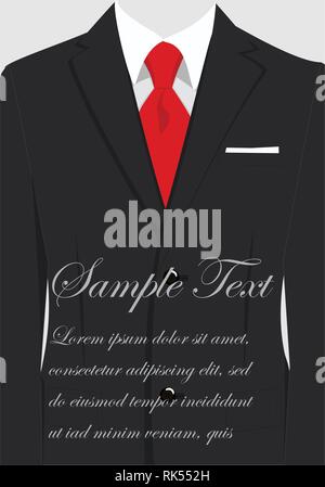 Vector Illustration von Business Card Template mit Anzug und Smoking und Platz für Text für Sie Stock Vektor