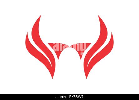 Abstrakte Adler Buchstabe w logo Icon Stockfoto