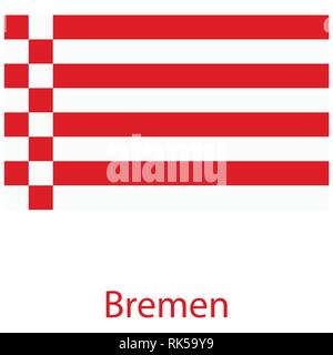 Flagge Bremen Flagge Bundesland Bremen Vector Illustration Stock Vektor