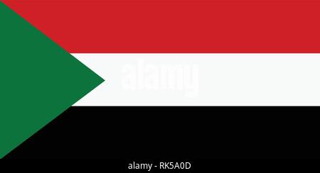 Vector Illustration Sudan Flagge Symbol auf weißem Hintergrund. Rechteck Nationalflagge von Sudan. Schaltfläche Stock Vektor
