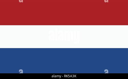 Vector Illustration Niederlande Flagge Symbol auf weißem Hintergrund. Niederlande Flagge button Stock Vektor
