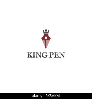 Vector Illustration Logo Design König pen Stockfoto