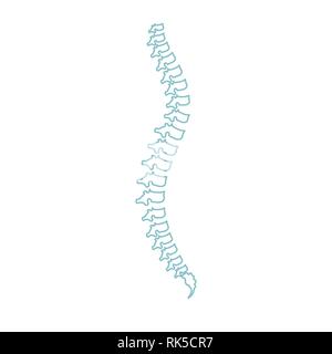 Vector Abbildung Wirbelsäule Diagnose Symbol, Design, Zeichen auf weißem Hintergrund. Diagnostic Center Stock Vektor