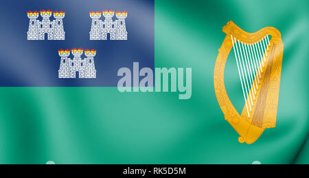 3D Flagge von Dublin, Irland. 3D Illustration. Stockfoto