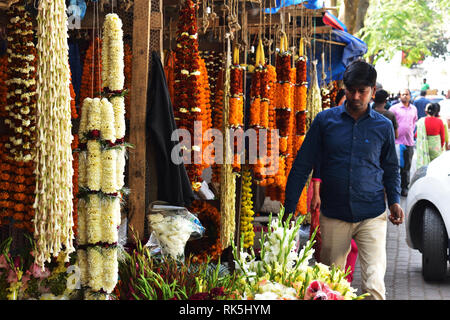 Guwahati, Assam, Indien - 02 Februar 2019: Frische Blumenmarkt Stockfoto