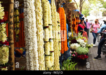 Guwahati, Assam, Indien - 02 Februar 2019: Frische Blumenmarkt Stockfoto