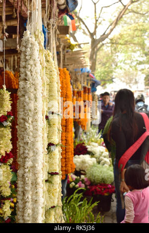 Guwahati, Assam, Indien - 02 Februar 2019: Frische Blumenmarkt Stockfoto