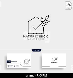 Prüfen sie die Genehmigung der Landwirtschaft eco Natur logo Vorlage Symbol Vektor isoliert Stock Vektor