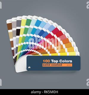 Abbildung: 100 top Farbpalette Leitfaden für Print, Web und Multimedia Design Verwendung Stock Vektor