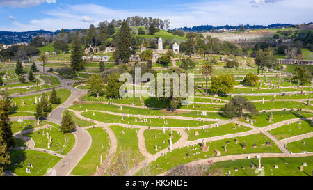 Bergblick Friedhof, Oakland, CA, USA Stockfoto