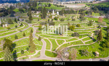 Bergblick Friedhof, Oakland, CA, USA Stockfoto