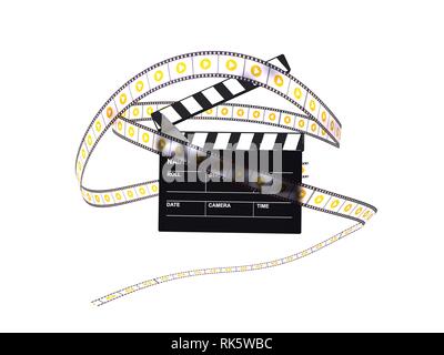 3D-Rendering eines Films Klappe Stockfoto