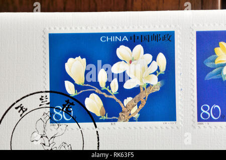 CHINA - ca. 2005: einen Stempel in China gedruckt zeigt 2005-5 Yulan Magnolia, ca. 2005 Stockfoto