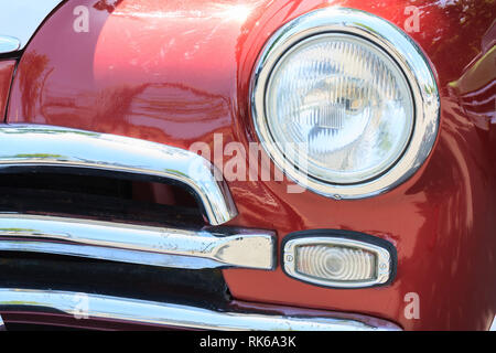 Vorderansicht des Oldtimer closeup Stockfoto