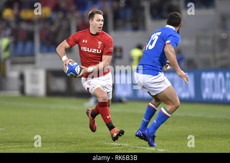 Rom, Italien. 09. Februar, 2019. Owen Watkin von Wales während der sechs Nationen 2019 Match zwischen Italien und Wales Stadio Olimpico, Rom, Italien Am 9. Februar 2019. Foto von salvio Calabrese. Credit: UK Sport Pics Ltd/Alamy leben Nachrichten Stockfoto