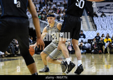 Washington, District of Columbia, USA. 9 Feb, 2019. Georgetown Hoyas guard MAC MCCLUNG (2) während der ersten Hälfte gegen den Butler Bulldoggen am Kapital einer Arena an. Credit: Terrence Williams/ZUMA Draht/Alamy leben Nachrichten Stockfoto