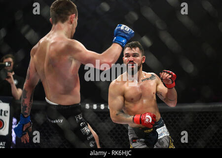 Newcastle, UK, 9. Februar 2019 - patricky Freire kämpfe Ryan Umfang Credit: Dan Cooke/Alamy leben Nachrichten Stockfoto