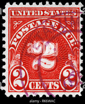 USA - ca. 1930: einen Stempel in den USA gedruckten zeigt die Briefmarke mit dem Bezeichnung 2 c-Wert, ca. 1930 Stockfoto