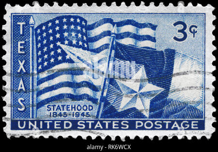 USA - ca. 1945: einen Stempel in den USA gedruckt zu Texas Staatlichkeit Centenary, ca. 1945 gewidmet Stockfoto