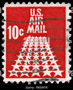 USA - ca. 1968: einen Stempel in den USA gedruckt, zeigt die 50-Sterne Landebahn, ca. 1968 Stockfoto