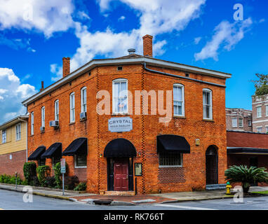 SAVANNAH, Georgia - Januar 9, 2016: Savannah ist die älteste Stadt in Georgien. Von der historischen Architektur und Parks zu den Stränden von Tybee, Savanne Stockfoto