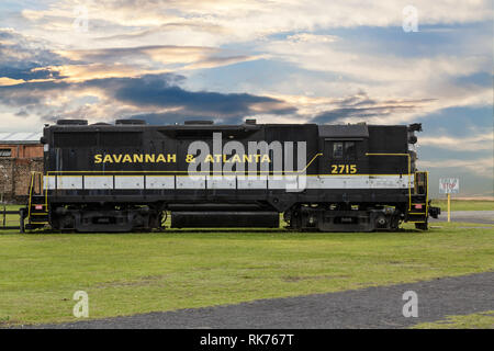 SAVANNAH, Georgia - Januar 9, 2016: Savannah ist die älteste Stadt in Georgien. Von der historischen Architektur und Parks zu den Stränden von Tybee, Savanne Stockfoto