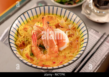 Tiger Garnelen Laksa Stockfoto