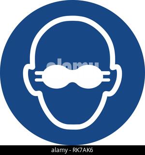 Pflichtfeld zeichen Vektor - AUGENSCHUTZ GETRAGEN WERDEN MUSS. Opak Augenschutz erforderlich Stock Vektor