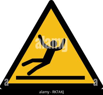Warnschild Vektor - rutschige Oberfläche Symbol, Anhänger, Aufkleber. Nasser Boden Zeichen Stock Vektor
