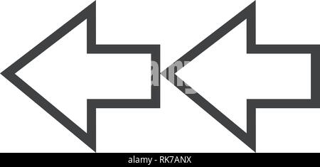 Flache einfachen Vektor Symbol zwei Pfeile Richtung links. Stock Vektor