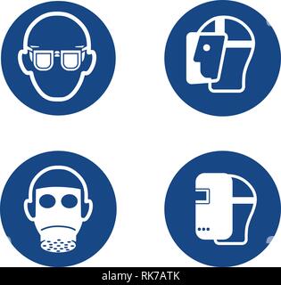 Pflichtfeld Zeichen, Bau Gesundheit, Sicherheit Zeichen in industriellen Anwendungen Stock Vektor