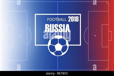 Vector Illustration Fussball-WM 2018 in Russland Hintergrund Fußball. Fußball-Banner. Flagge von Russland. Für ihr Design Stock Vektor