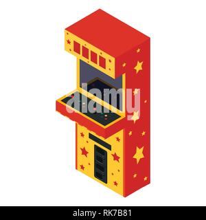 Vektor isometrische Retro Arcade game Machine. Gaming machine Symbol Stock Vektor