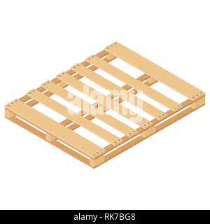 Holzpalette isometrische 3D-Vektor Illustration. Holz- lager Symbol Stock Vektor