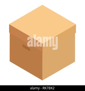 Vector Illustration braun Close Box mit Griffen Symbol. Stock Vektor