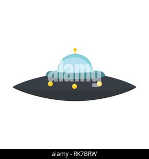 Vector Illustration UFO Alien Raumschiff auf weißem Hintergrund Stock Vektor