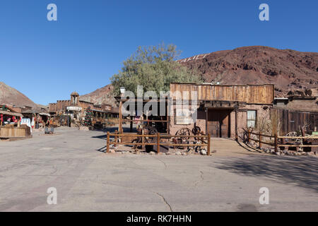 Calico Ghost Town. 1881 gegründet, Calico ist ein ehemaliger Silver mining Town in San Bernardino County, Kalifornien, USA. Stockfoto