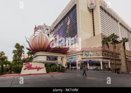 Eingang des Flamingo Las Vegas, das Flamingo ist ein Hotel und Casino auf dem Las Vegas Strip im Paradies, Nevada. Stockfoto