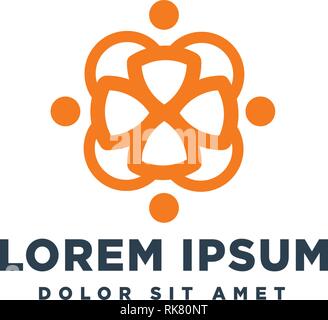 Abstrakte Gemeinschaft logo template Vector Illustration icon-Element isoliert Stock Vektor