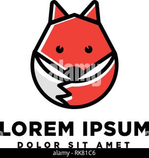 Fox Logo template Vector Illustration icon-Element isoliert Stock Vektor